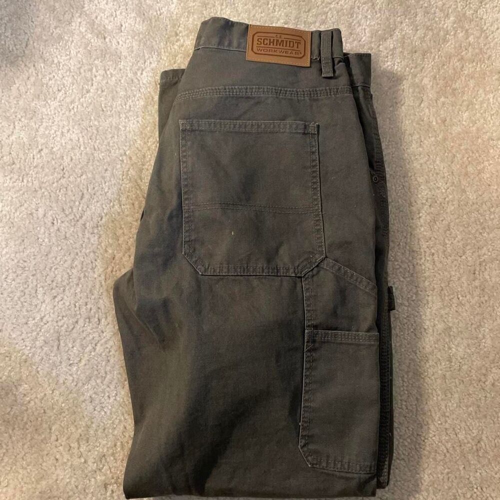 Schmid Men's Grey and Green Trousers